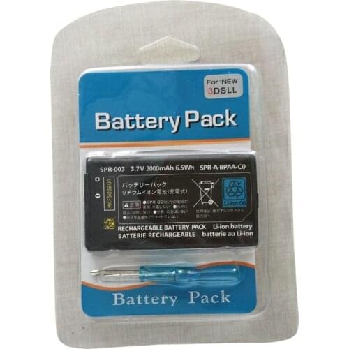 100 pcs a lot 2000mAh 3.7V Rechargeable Li-ion Battery + Tool Kit for 3DS LL / 3DS LLXL