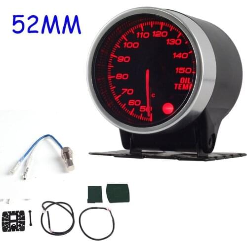 2" 52MM Oil Temperature Gauge with Sensors 1/8NPT Smoke Lens 50-150 Celsius Oil Temp Gauge Oil Temperature Meter 7Color Light
