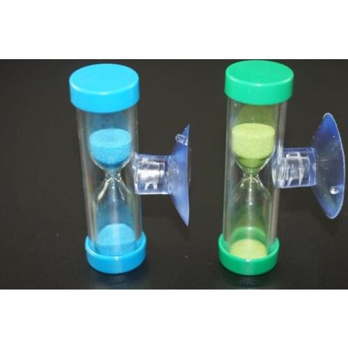 2pcs/lot Mini Sandglass Hourglass for Tooth Brushing Timer Shower Timer with Suction Cup
