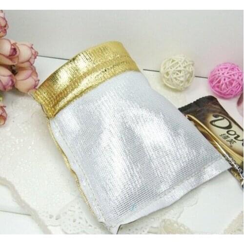 20pcs 11*16cm gold bags woman vintage drawstring bag for Wedding/Party/Jewelry/Christmas/Gift diy handmade Pouch Packaging Bag