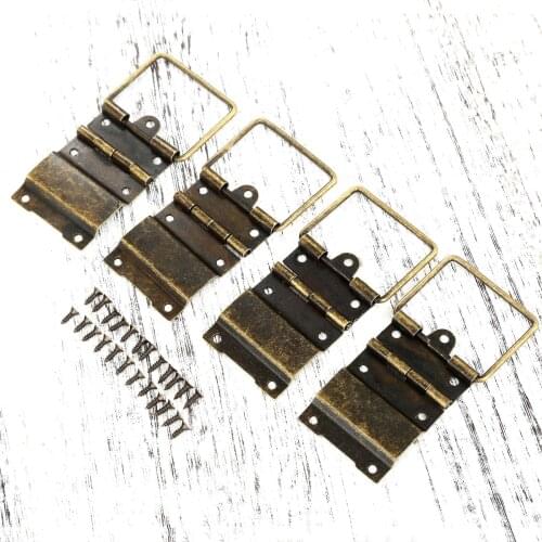 4pcs 34*53MM Antique Cabinet Hinges Door Hinges Drawer Jewellery Box Hinges For Furniture Hardware