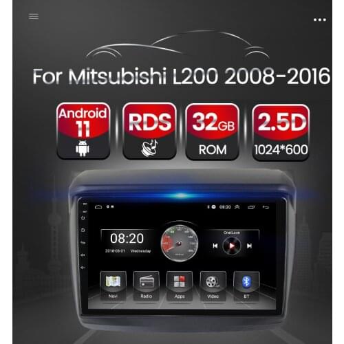 4 Core 2.5D HD 1024*600 Android 11 Car Multimedia Player For Mitsubishi PAJERO Sport 2 L200 Triton 2008 2009 2010-2016 Radio RDS