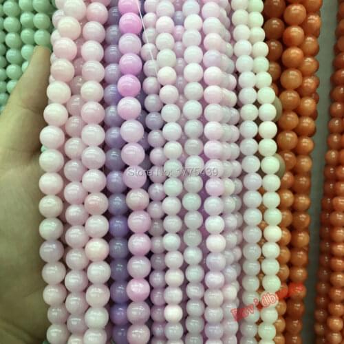 Free Shipping 8 10 12mm Beads Natural Stone Beads Mountain Light Purple lavender Jadee beads Dyed multi-color for jewelry making