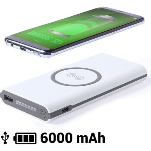 Wireless Power Bank 6000 mAh LED Micro USB 145783