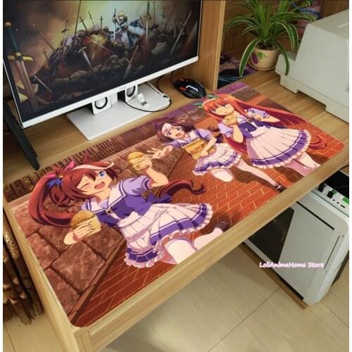 Anime Umamusume: Pretty Derby Otaku Large Mouse Pad Laptop PC Gaming Mice Mat Desk Keyboard Mat Anti-Slip Playmat Cosplay