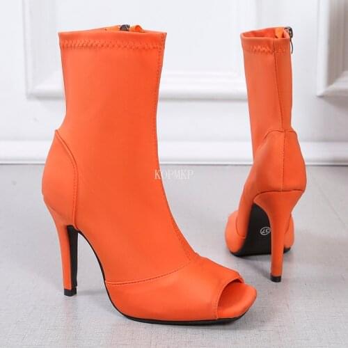 Fashion Womens Sexy Ladies Peep Toe Ankle Supper High Heels Female Shoes Zipper New Comfortable Sandals Kopmkp Zapatilla Mujer