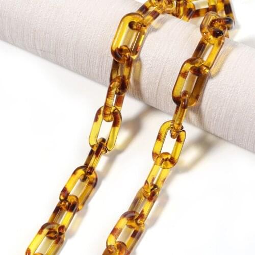 Linsoir 50pcs/lot Leopard Pattern Chains Rings Beaded Clasps Acrylic buckle for Bracelet Necklace DIY Jewelry Making Wholesale