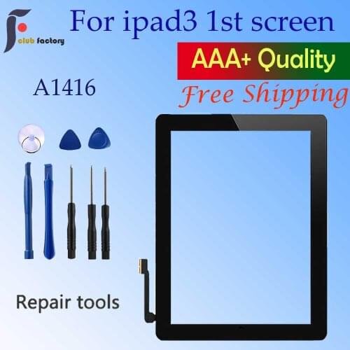 For iPad 3 A1430 A1416 A1403 Touch Screen LCD Outer Touch Screen Digitizer Front Glass Panel With Home Button Replacement