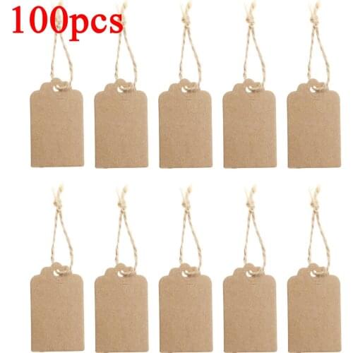 100pcs Rustic 50*30mm Scalloped Kraft Paper Card / Blank Brown Tag / Wedding Favour Gift Tag / DIY Tag / Luggage Tag / Price Lab