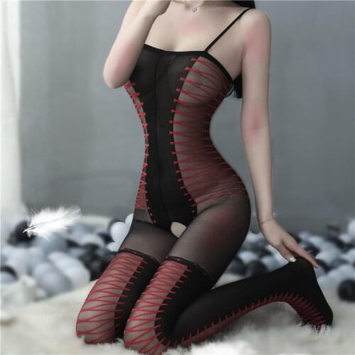 Women Sexy Lingerie Porno Open Crotch Hollow Stockings Garter Belt Tights Transparent Pantyhose Leopard Print Long Stocking