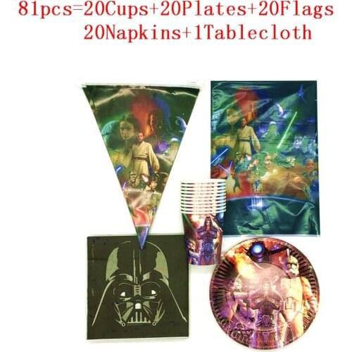 Hot Star Wars Birthday Party Disposable Tableware Superhero Disposable Plates Cups Napkins Baby Shower Supplies Party Decoration