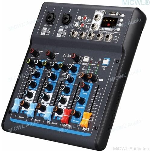 Host Sale X4 Bluetooth 4 Channel Audio Mixing Console DJ Mixer For Wired Wireless Microphone Stage Performance Studio Record