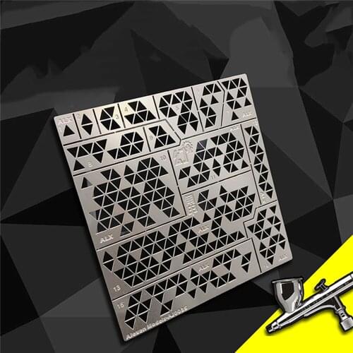 Model Tools Triangle Digital Camouflage Stenciling Template Leakage Spray Plate for 1/100 Gundam Models 1/35 Military Models