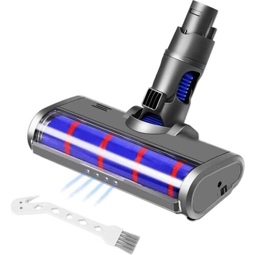Soft Roller Cleaner Head for Dyson V6 DC58 DC59 DC61 DC62 DC74 Cordless Vacuum Cleaner Attachment with LED Headlight