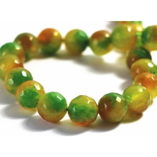 Natural green yellow color stone onyx carnelian agat faceted round 6mm 8mm 10mm 12mm loose beads diy jewelry findings 15inch A22