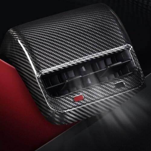 New Carbon Fiber Rear Air Vent Outlet Cover Trim Stickers For Tesla Model 3 Car Interior Styling Decoration Accesorios