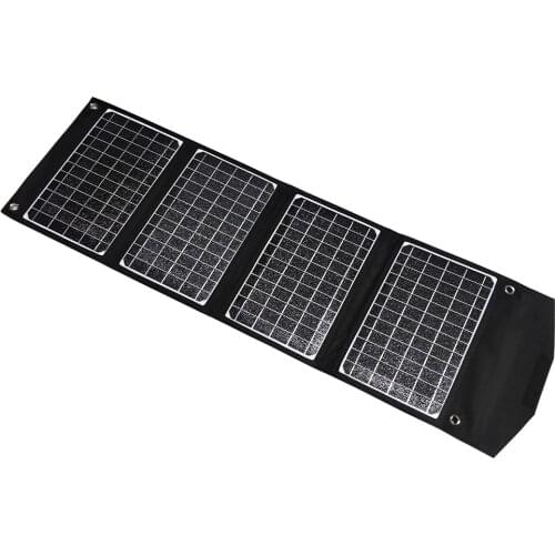 New ETFE 28W Solar Charger (5V/4.6A Max) Foldable Portable Solar Phone Charger 2 USB Solar Panel for iPhone Samsung iPad Tablet