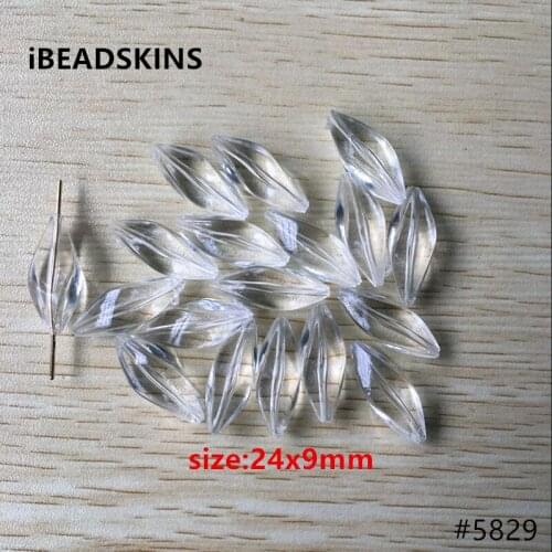 New arrival! 24x9mm 440pcs/lot clear Acrylic twisted form shape charm beads #5829(Design as shown )