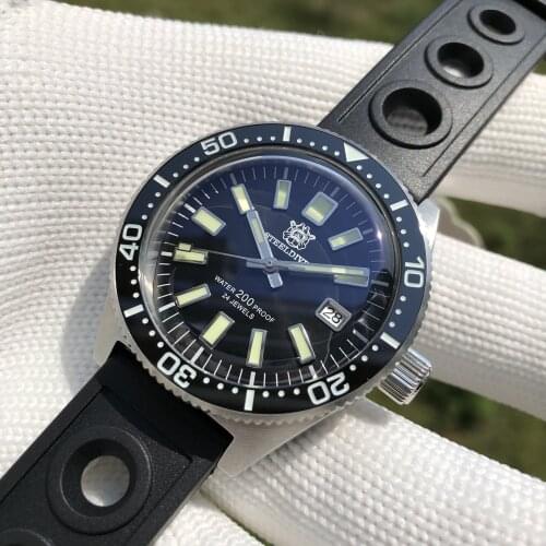 New Arrival Steeldive Watch SD1962 200M Water Resistant Ceramic Bezel Lid Shape 15.6mm Sapphire Glass Mens Dive Watch