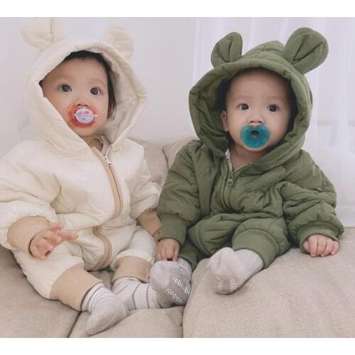 0-24M Newborn Baby Boys Girls Clothes Winter Thick Rompers Infant Long Sleeve Costume Coat Plus Velvet Toddler Romper