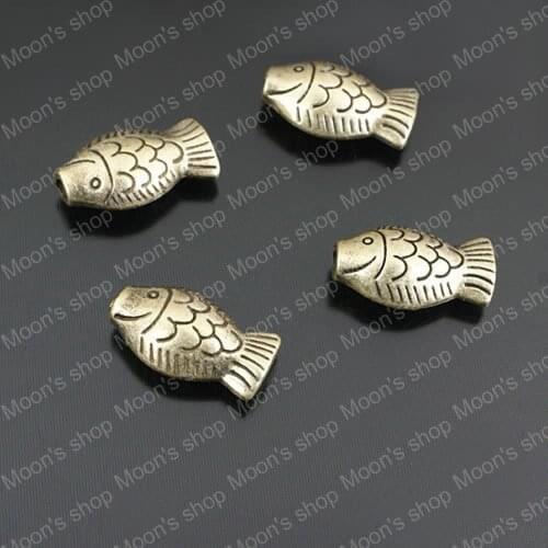 Wholesale 17*9.5mm Antique Bronze Fish Alloy Beads Jewelry DIY Accessories 30 pieces(JM532)