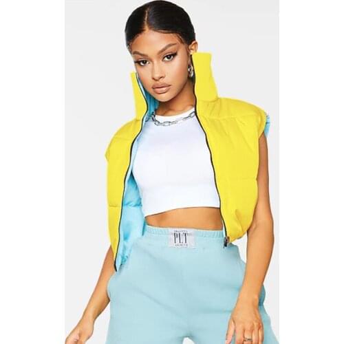 Autumn and Winter New Sleeveless Cardigan Vest Positive and Negative Two-wear Warm Hand Fleece Padded Jacket Women