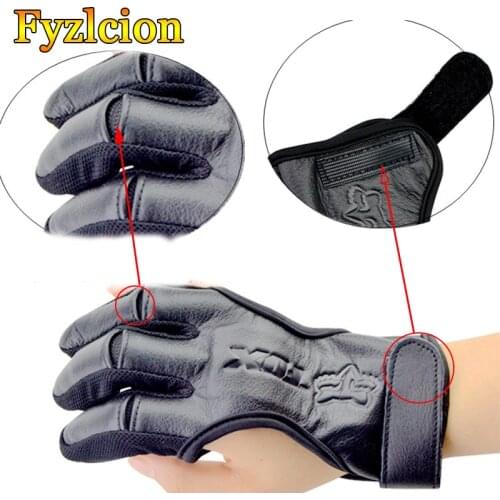 Hunting Archery Gloves 3 Fingers Protector Leather Guard 3 Finger Protective Glove Safety for Recurve Compound Bow