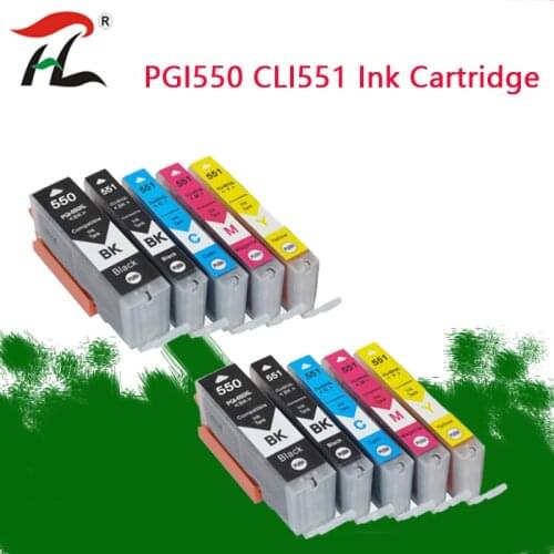 PGI550 Ink Cartridge pgi550 PGI-550 CLI-551 for Canon PIXMA MG5450 MG5550 MG6350 Color Inkjet Printer