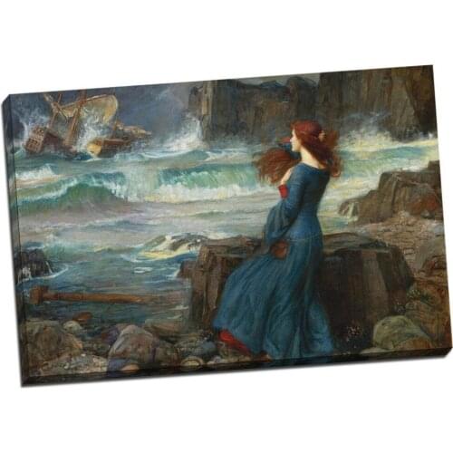 Panther Print John William Waterhouse Miranda The Tempest Canvas Print On Canvas Wall Art Drop shipping