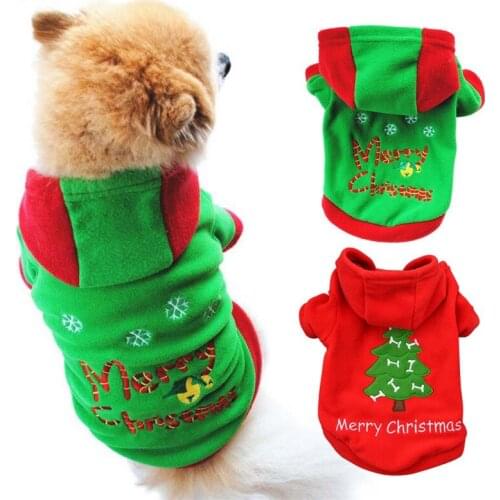 Christmas Pet Dog Clothes for Puppy Hoodies Chihuahua Winter Warm Dog Coat Pet Fleece Jacket Small Dogs Cats Clothes Christmas