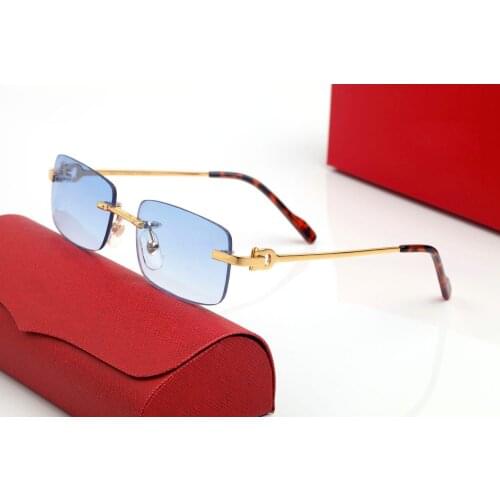Vintage Rimless Square Sunglasses Men Oculos New Lens Shape Shade Metal Frame Clear Glasses for Reading Gafas Women Outdoor