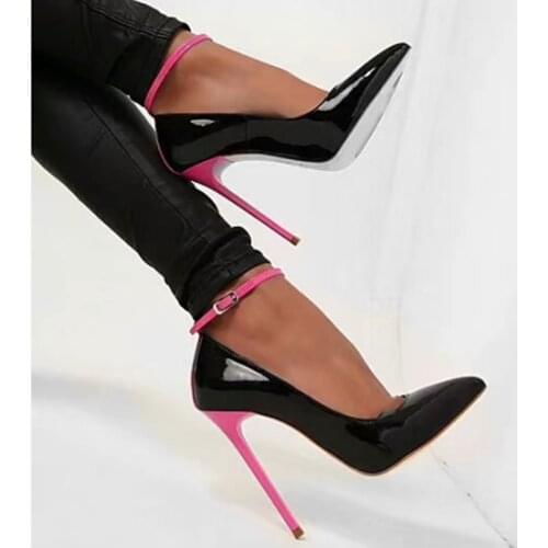 SHOFOO shoes,Beautiful fashion womens shoes , lacquer leather,about 12 cm high-heeled shoes, pointed toe pumps, banquet shoes