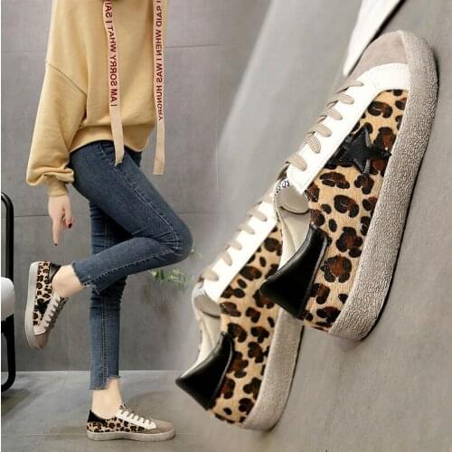 Single Shoes Spring New Flat Bottom Light Dirty Dirty Shoes Harajuku Style Leopard Lace Non-slip Casual Shoes Sports Shoes Women