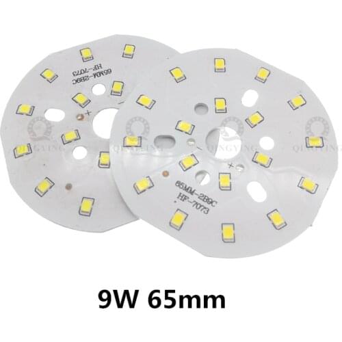10pcs 9W 2835 SMD LED PCB Lamp Panel 58mm 65mm 78mm SMD2835 High Brightness Light Board For Ceiling Light Down Light