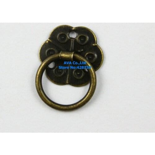 20 Pieces Antique Brass Furniture Handle Cabinet Knob Jewelry Box Handle Knob Drawer Pull / 20x28mm