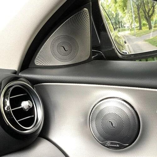 4pcs car styling car audio speaker door loudspeaker trim sticker cover for Mercedes Benz GLC E class benz W213 C class W205
