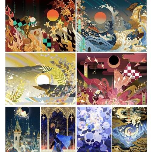 5D DIY Diamond Painting Dream Illustration Rhinestone Inlaid Embroidery Mosaic Exquisite Home Ornaments Can Be Customized