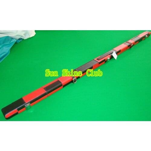 Free shipping black and red patch patch design in 60" 1pc leather snooker cue cases with bronze lock