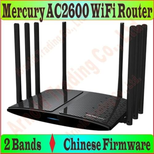 Chinese Firmware, 8 Antennas Wireless Router 802.11AC Double bands 2600M Dual Band 2.4GHz+5GHz 4ports Gigabit AC2600 Huge WiFi