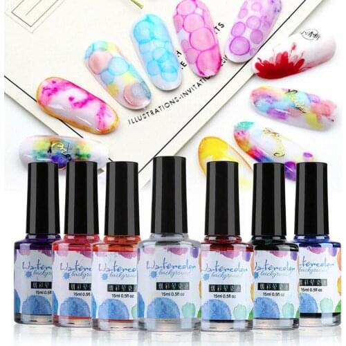 Nail Art 12 Color Liquid Gradient Ink Nail Polish Marble Dyeing Smoke Pattern Transparent Bubble Liquid Nail Water N3S7