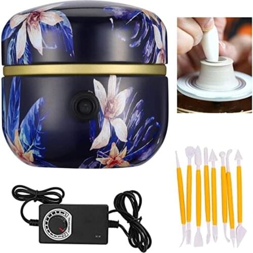 Potters Wheel Electric Pottery Wheel Forming Machine Pottery Turntable With Tray&Sculpting Kit Ceramic Art Craft DIY Clay Tool