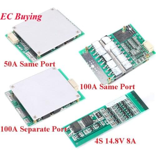 4S Li-ion Lithium Iron Battery 18650 Protection Board Balance Charger Charging Module 12.8V/14.8V 50A/100A PCB BMS Lipo Cell