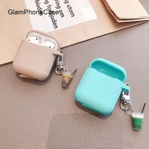 GlamPhoneCase Milk Tea Pendant Airpods1/2 Generation Protective Cover Apple Wireless Bluetooth Headset Box