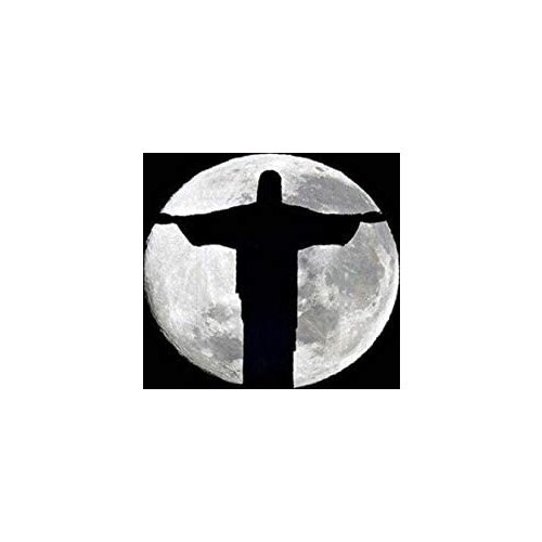 Jesus Shadow Moon Night Metal Plaque Art Holiday Decoration Outdoor & Indoor Sign Wall Decoration Tin Sign Painting 12x16 inch