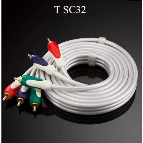 GUSUO Ypbpr RGB Gold Plated 3RCA 3 RCA Male TO Male Composite AV Audio Video M/M RC Cable 1.8M