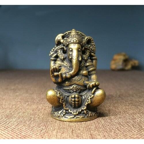 Southeast Asia HOME CAR Pocket Amulet Money Drawing Thailand Elephant GANESH Mammon God of wealth FENG SHUI BRASS Talisman