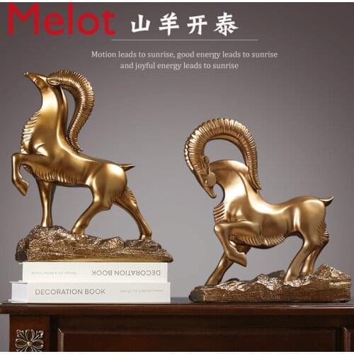 Goat Kaitai set piece zodiac sheep crafts recruitment office general manager decoration Wang cause decoration Chinese style