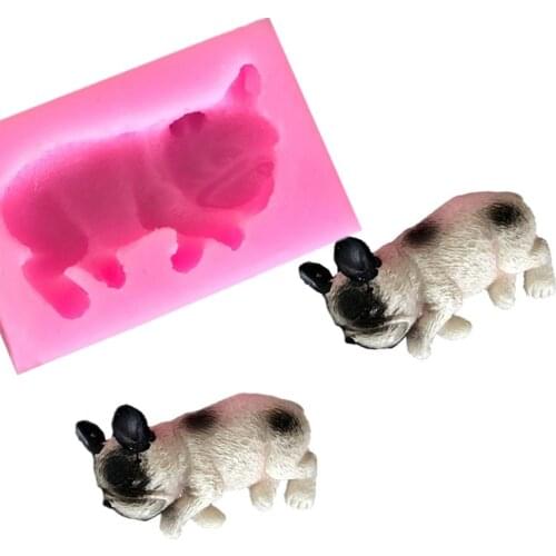 Small Bulldog Fondant Cake Mousse Mold 3D Soft Clay Chocolate Tool L004