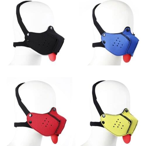 Cosplay Mask Sexy Fetish Bondage Dog Rubber Hood Mask with Detachable Nose for Women Bdsm Puppy Mask SM Sexy Toys For Couples