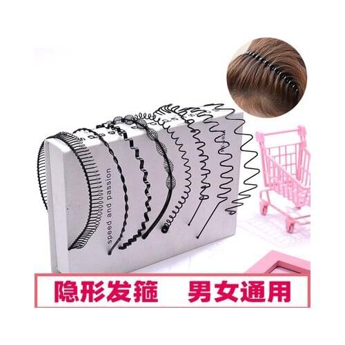 New fashion net red widened and thickened men and women metal wavy long hair wash headband